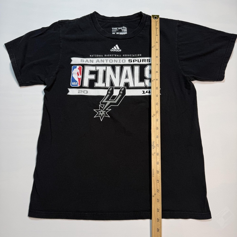 San Antonio Spurs Shirt Mens Medium Black 2014 NBA Finals Basketball Adidas - Picture 5 of 6